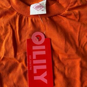 Oilily Orange  Long Sleeve Tee Shirt with Snaps, Girls Boys 80 18m